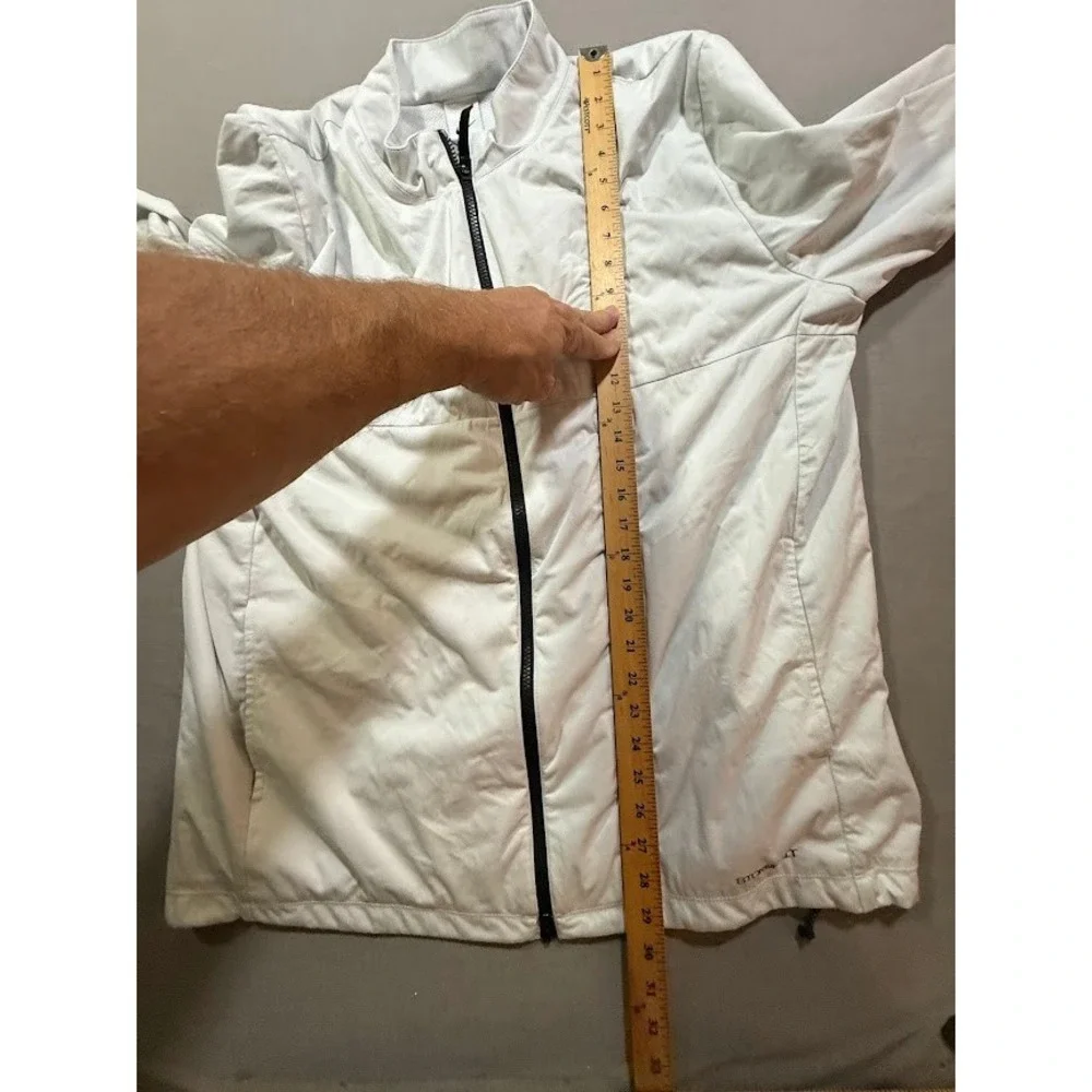 Nike StormFIT Mens XL‎ White Lightweight Full Zip Jacket Windbreaker Athletic